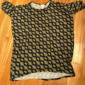 XS Lularoe Irma in purple Aztec print